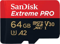 SanDisk 64GB Extreme PRO microSDXC card + SD adapter + RescuePro Deluxe, up t...