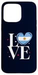 Coque pour iPhone 15 Pro Max Drapeau argentin coeur drôle I Love Argentina