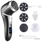 Asiaark Electric Foot File Hard Skin Remover, Foot Skin Callus Remover Sander Scraper Grinder Rechargeable Pedicure Tools for Dry Dead Skin with 3 Replacement Heads (Black)