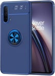 Compatible Avec One Plus Nord Ce 5g Coque, 360 Degres Protection Bumper + Verre Trempé, Coque Avec Anneau Support Cover Skin Cases Housse Etui Protector-Bleu