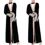 Dubai Turkey Islamic Women Abaya Open Robe Muslim Cardigan Long Dress Embroidery