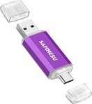 Clé Usb C 128 Go Avec Ports De Type A Et C, Clé Usb 3.1 150 Mo/S, Clé Usb Pour Iphone 15/Type C, Téléphone Portable, Macbook, Pc (Violet)