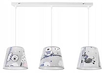 Light-Home - LADYBIRD - Abat Jour Suspension Luminaire Lustre - Moderne Abat Jour Plafond - Métal et Tissu - E27-3-Lumières - Gris et bleu et rose