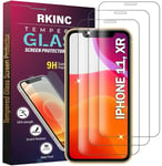 RKINC Verre Trempé [Lot de 3] pour iPhone 11 / iPhone XR 6.1-Inch, Film Protection écran, Dureté 9H 0,33 mm HD Glass [Garantie à vie][sans Bulles d'air][Résistant aux rayures]