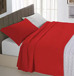 Natural Color ensemble de draps de lit, Rouge/Gris clair, Single