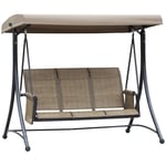 3 Seat Metal Fabric Backyard Balcony Patio Swing Chair with Canopy