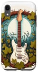 Coque pour iPhone XR Illustration de guitare électrique blanche - Art floral