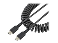 Startech.Com 50 Cm Usb C-Laddningskabel, Kraftig Usb-C-Spiralkabel För Snabb Laddning Och Synkronisering, Usb 2.0 Type-C-Kabel, Robust Aramidfiber, Slitstark Hane Till Hane Usb-Kabel, Svart - Usb-Kabel - 24 Pin Usb-C (Hane) Till 24 Pin Usb-C (Hane)