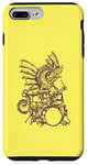 Coque pour iPhone 7 Plus/8 Plus Dragon jouant de la batterie Cool Drummer Animal Rock Musicien