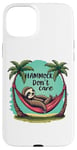 iPhone 15 Plus Relaxing Sloth Hammock Don’t Care Funny Tropical Palm Tree Case