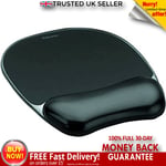 Fellowes Crystals Gel Mouse Mat With Wrist Support Black Self Adjusting Non-skid