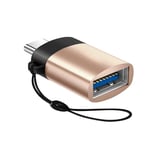 Adaptateur OTG USB 3.0 Type-C Mâle vers Femelle,Convertisseur pour Macbook,Xiaomi,Samsung S20,Huawei,Connecteur USBC OTG - Type Gold