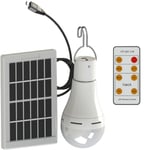 Forehill - Ampoule De Camping Solaire Portative a Led 7W, Lumiere De Tente Suspendue Exterieure Etanche a Telecommande, Lumiere De Charge De Panneau