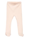 Baby Rib Tights W. Feet Bottoms Trousers Pink Copenhagen Colors