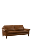 John Lewis Camber Leather Grand 3 Seater Sofa, Dark Leg