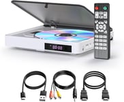 Lecteur Dvd ,Lecteur Dvd Pour Téléviseurs Avec Toutes Les Régions Gratuites,Lecteur Dvd/Cd Hdmi 1080P Avec Sortie Av,Entrée Usb,Télécommande Et Câble Av,Pal/Ntsc