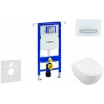 Duofix - Ensemble bâti-support, cuvette de toilette et siège Subway 2.0, DirectFlush, SoftClose, CeramicPlus et plaque Sigma50, blanc alpin