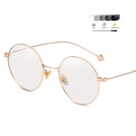 Lunettes Anti Lumière Bleue Lunettes de soleil photochromiques Transition Femme Vintage Rondes avec embellissement de perles, Ado Ordinateur Gaming Réduit la fatigue oculaire anti uv,RoseGoldFrame