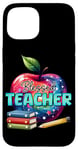 Coque pour iPhone 15 Conception de livres Apple Pencil Blessed Teacher