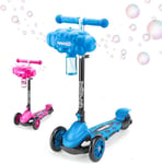 Xootz Kids Bubble Go Foldable Scooter, 3 Wheel Tri-Scooter with Bubble Machine,