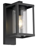 Outdoor Dusk Till Dawn Wall Light Black Glass Lantern ZLC370DTD With LED 4W Warm