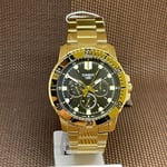 Casio MTP-VD300G-1E Black Analog Gold Stainless Steel Quartz Men's Casual Watch