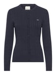 GANT Stretch Cotton Cable Cardigan Marinblå