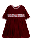 JoJo Maman Bébé Kids' Velvet Party Dress, Red