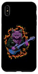 Coque pour iPhone XS Max Chat jouant de la guitare mignon Kawaii Cat Guitarist Rock Band