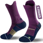 Rahhint Coolmax 3 Paires Chaussettes Running Homme Chaussettes de Compression Femme Chaussettes Randonnée Chaussette Sport Chaussettes Anti Ampoule, Mèche Humide, Coussin, Support de Voûte, 35-51