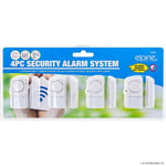 4 WINDOW & DOOR BURGLAR INTRUDER ALARMS WIRELESS SENSOR SECURITY HOME ENTRY SHED