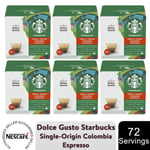 Nescafe Dolce Gusto Starbucks Coffee Pods 6x Boxes / 72 Caps Colombia Espresso