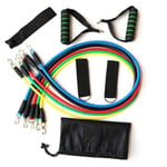 11 st Resistance Bands Set, Fitness Elastics Kit för Bodybuilding