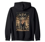 Black Cat in Cowboy Boots Zip Hoodie