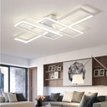 Moderne led Lustre Lumière pour Salon Chambre Cuisine Maison Plafonniers Rectangle blanc Luminaires,lumière blanche 6000K