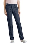 Dickies Girls' Stretch Slim Straight Pant, Dark Navy, 14