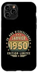 Coque pour iPhone 11 Pro Janvier 1950 Cadeau Anniversaire Janvier 1950 75 ans Homme