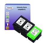 2+1 Cartouches compatibles avec HP OfficeJet 100 Mobildrucker L411A, 150 Mobile remplace HP 338+ HP343 (Noir+Couleur) - T3AZUR