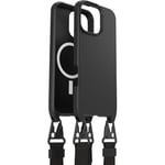 OtterBox Coque React Series Lanyard MagSafe pour iPhone 16 Pro Max, Coque de Protection avec Collier, Sangle réglable et Amovible, testé Selon Les Normes Militaires, Noir, Livré sans Emballage