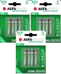 AAA RECHARGEABLE BATTERIES AGFA Ready to Use 600mAh - Dect Phones Solar Lights