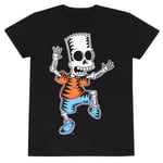 The Simpsons Unisex Adult Bart Simpson Skeleton T-Shirt (M) (Black)