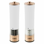 Salt & Pepper Mills - Tower T847003RB Electric in White and Rose Gold