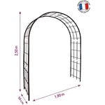 Arche de jardin treillage en fer vieilli tubes carrés grand modèle