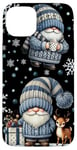 iPhone 15 Plus Blue Christmas Gnome For Xmas Holidays With Baby Reindeer Case