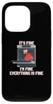 Coque pour iPhone 13 Pro Action de grâce, jeu de mots, amusant, four à dinde, humour It's Fine I'm Fine