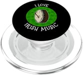 St Patrick's Day Bodhran, j'aime la musique irlandaise PopSockets PopGrip pour MagSafe