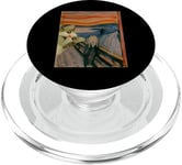 Munch Edvard The Scream Cat Peinture humoristique Motif chat PopSockets PopGrip pour MagSafe