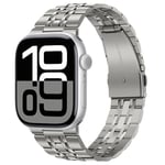 Tasikar Bracelet Compatible avec Apple Watch 42mm (Séries10) 41mm 40mm 38mm Homme Femmes Bracelet en Acier Inoxydable Métal Bande Compatible pour Apple Watch SE Série 9 8 7 6 5 4 3, Titane