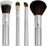 CHIQUE Cosmetics 4 Piece Travel Size Mineral Based Make Up Brush Set