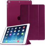 Coque Pour Ipad Air 2 2014 / Ipad Air 2013 9.7 Pouces - Etui De Protection Mince Et Léger Housse Arrière Semi-Transparent Avec Fonction Sommeil/Réveil Automatique, Violet.[F3752]